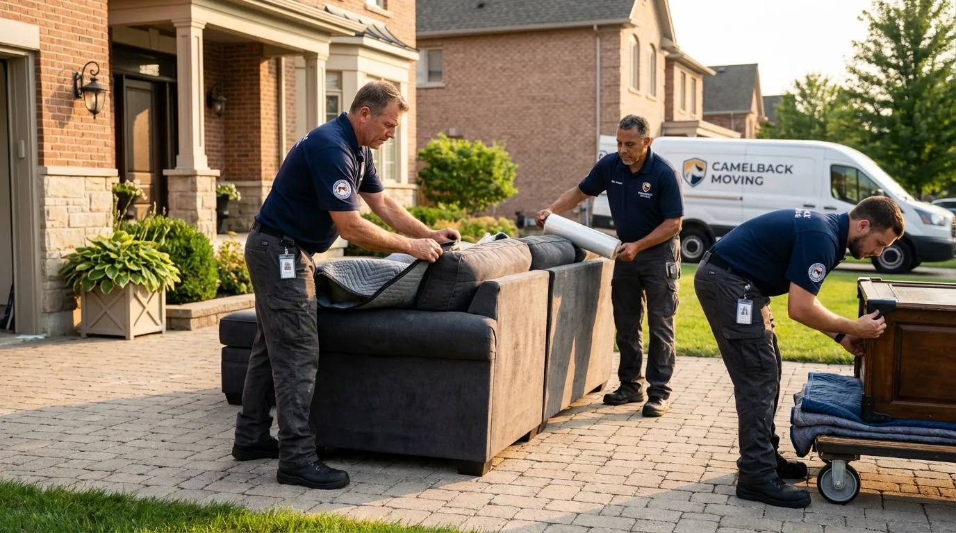Large estate moving crew wrapping furniture in Port Orchard, WA